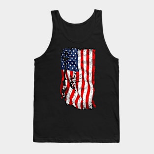 American flag USA 4th of July Retro Patriotic Tank Top